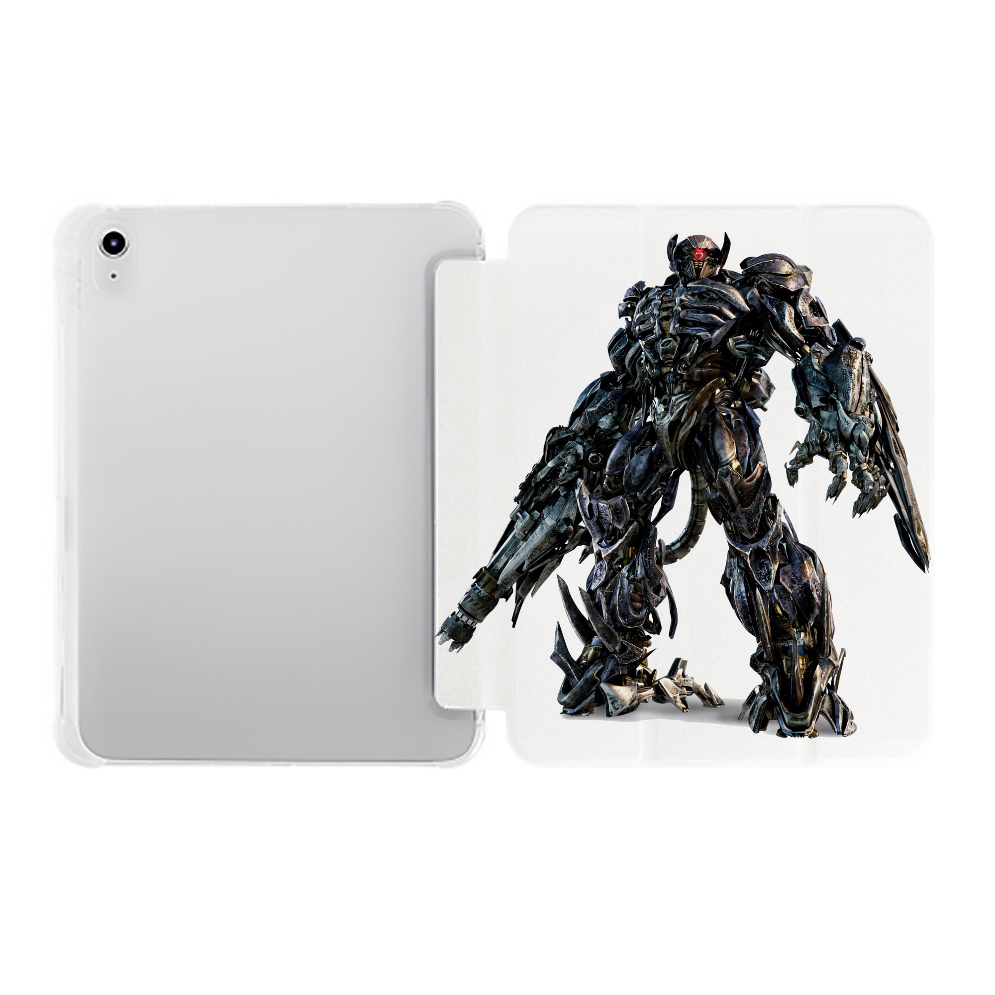 （画像用） Transformers トランスフォーマー IPad ケース ペン収納付き 三つ折りスタンド PUレザー×シリコン 対応機種9.5/10.5/10.9インチ